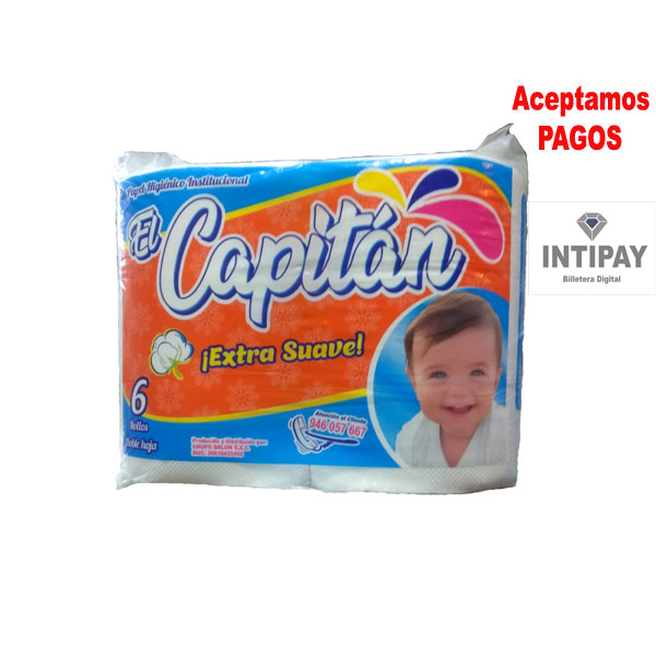 Papel Higienico  El Capitan 6 Rollos x 50 pqtes 